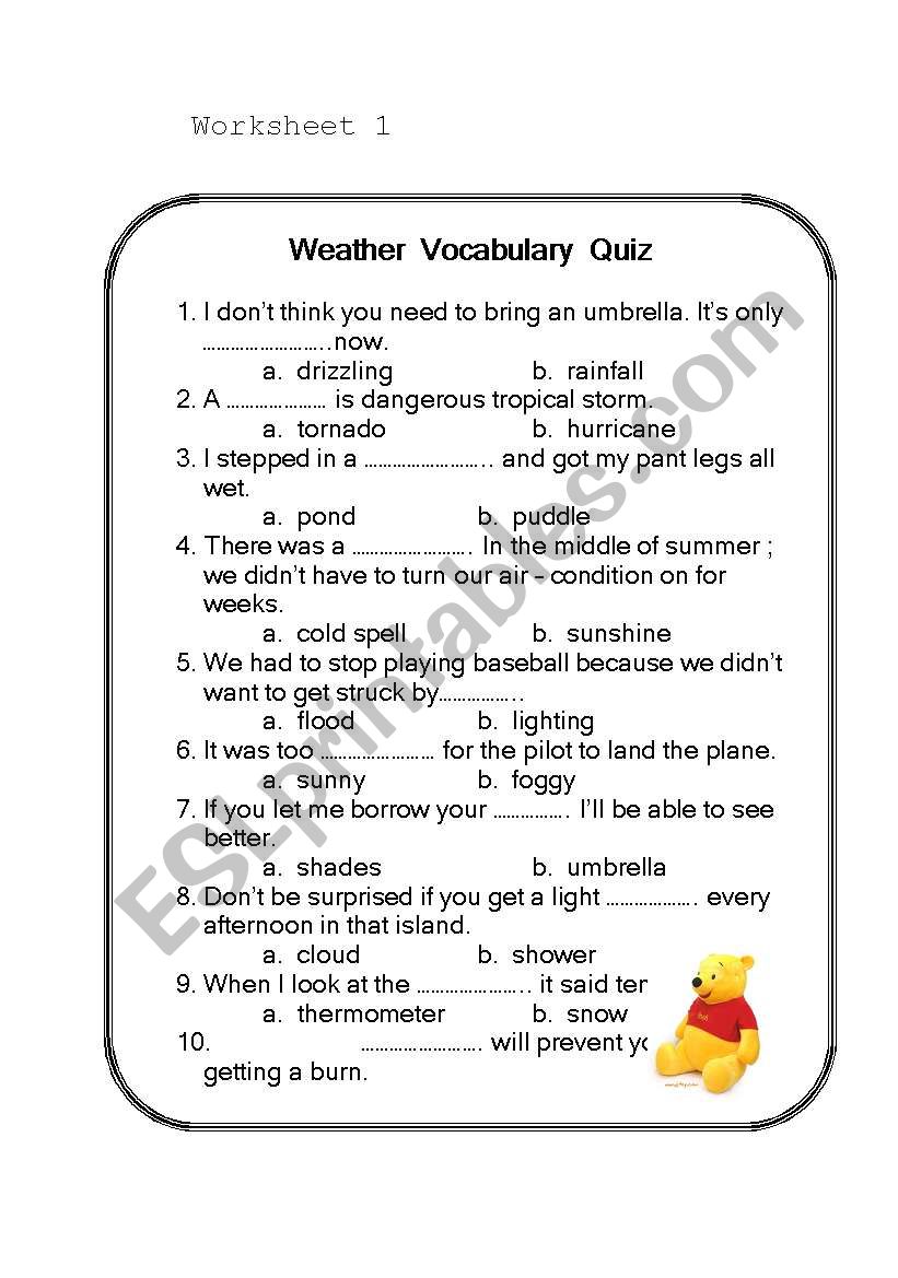 weather worksheet