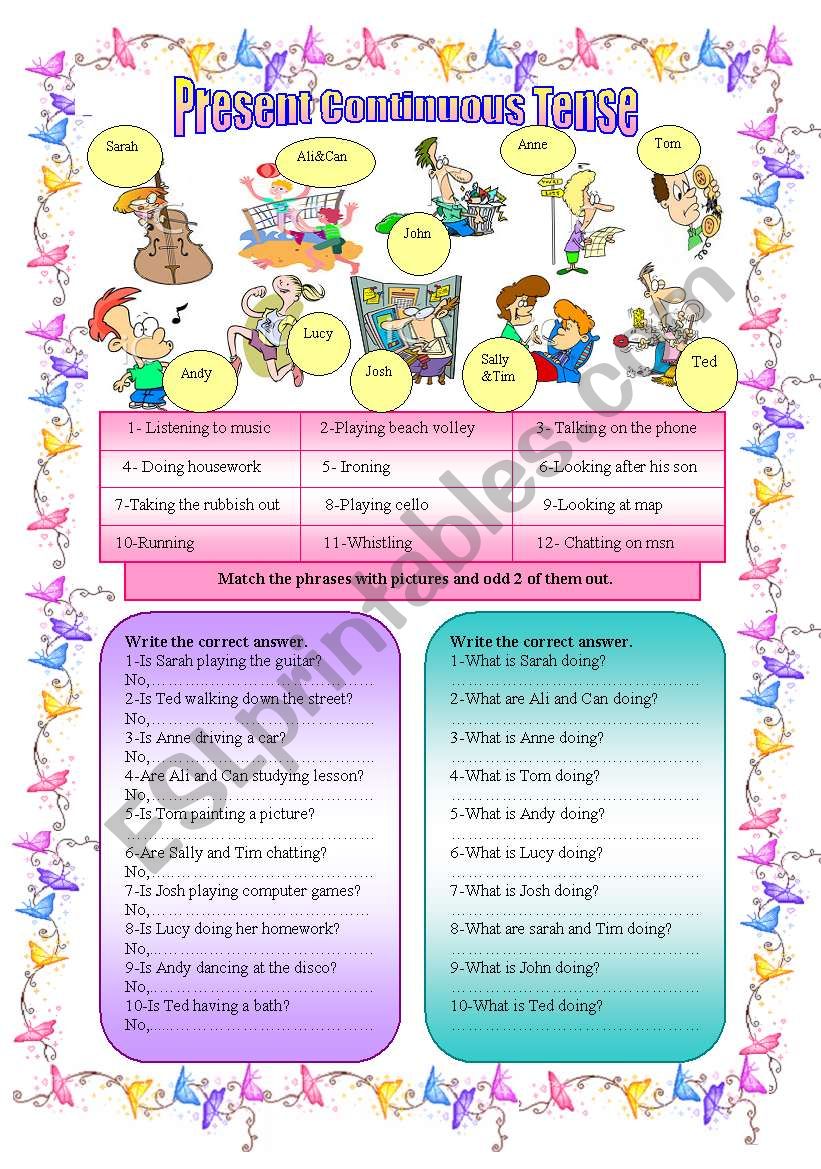 Present Continuous Tense worksheet