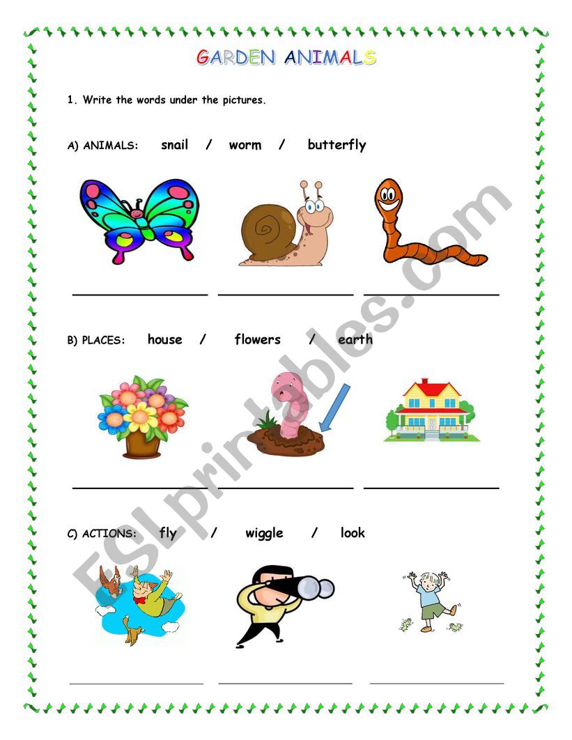 Garden Animals worksheet