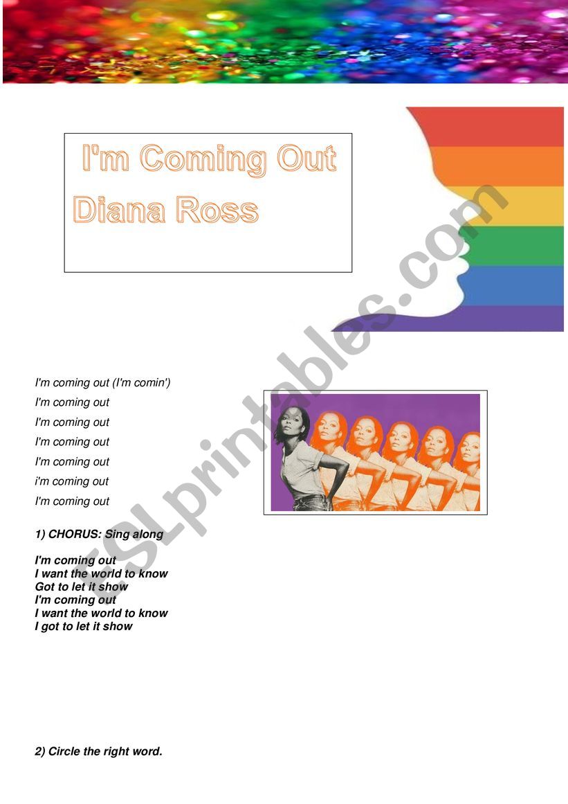 Pride Month song I am coming out Diana Ross activity