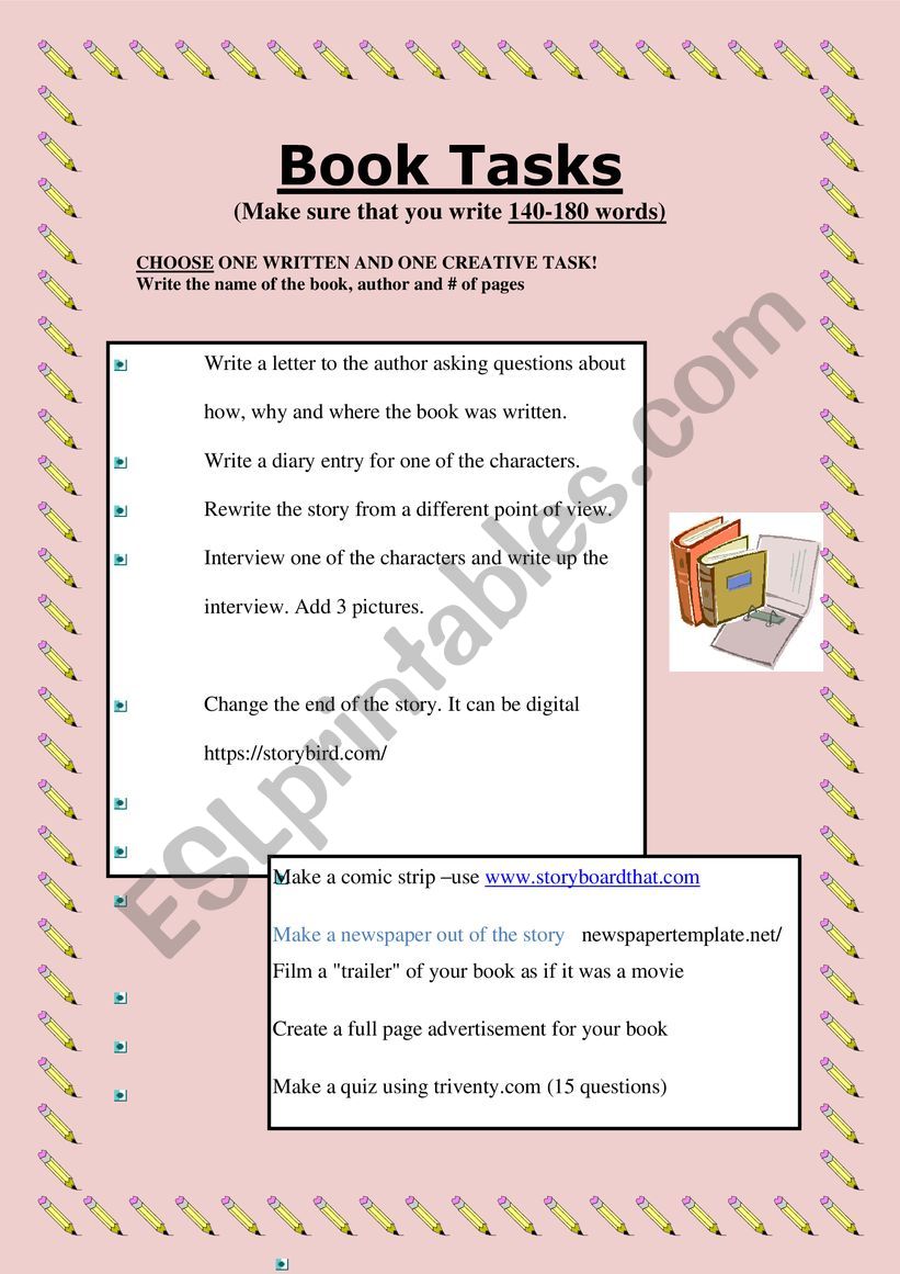 Book Report worksheet