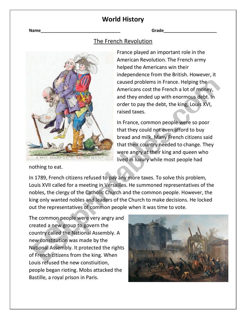 World History - The French Revolution