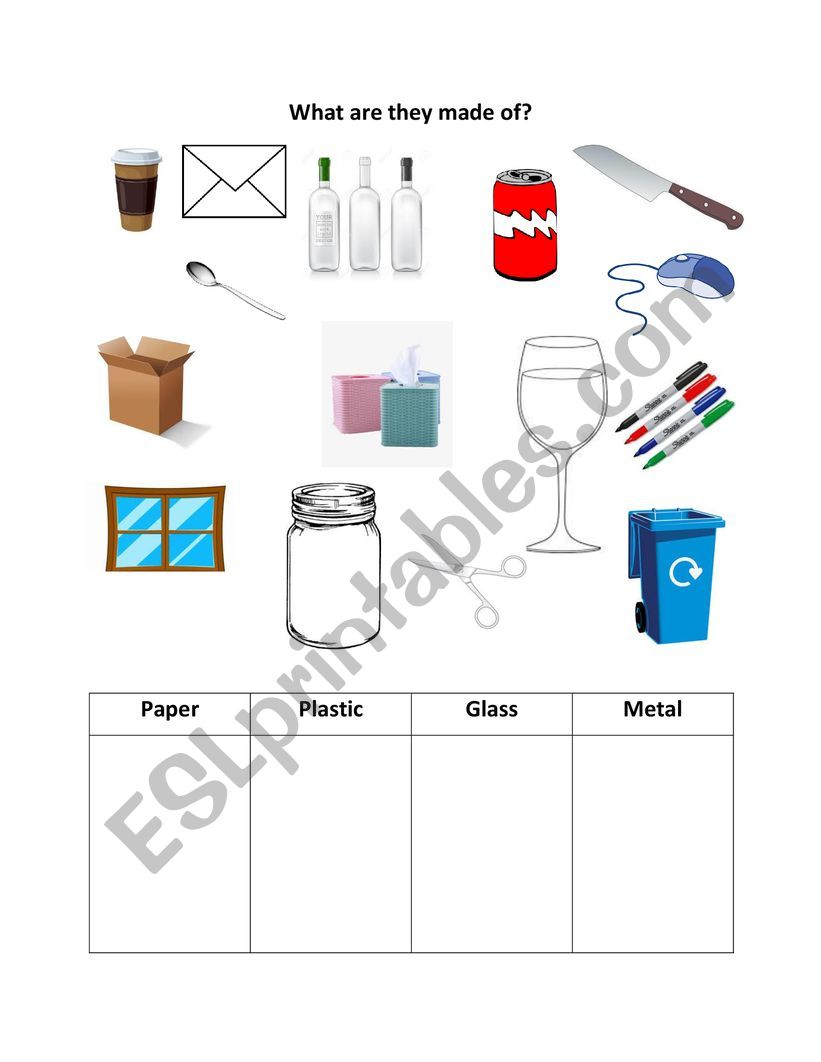 What is it made of? worksheet