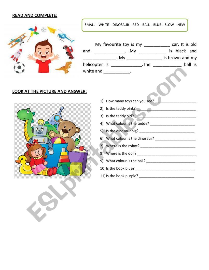 TOYS worksheet