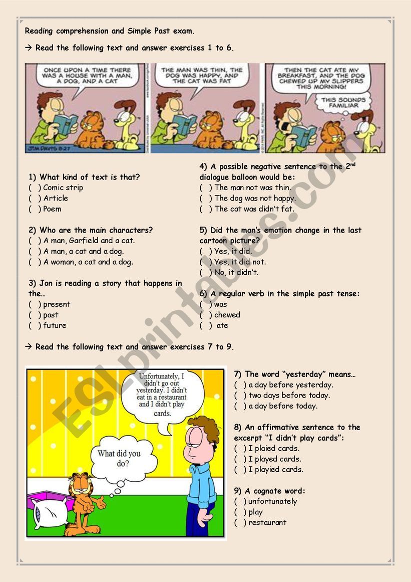 Simple past worksheet