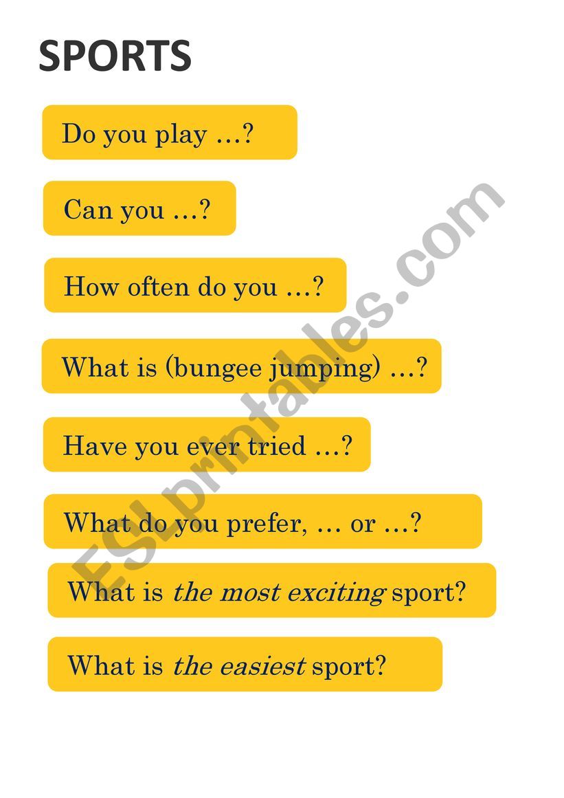 Sports - questions for interactive forum