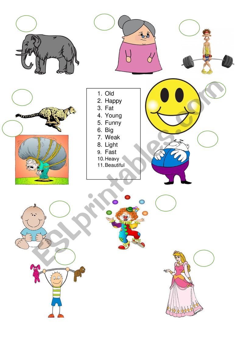 Adjectives Match Up ESL Worksheet By Mreilly85