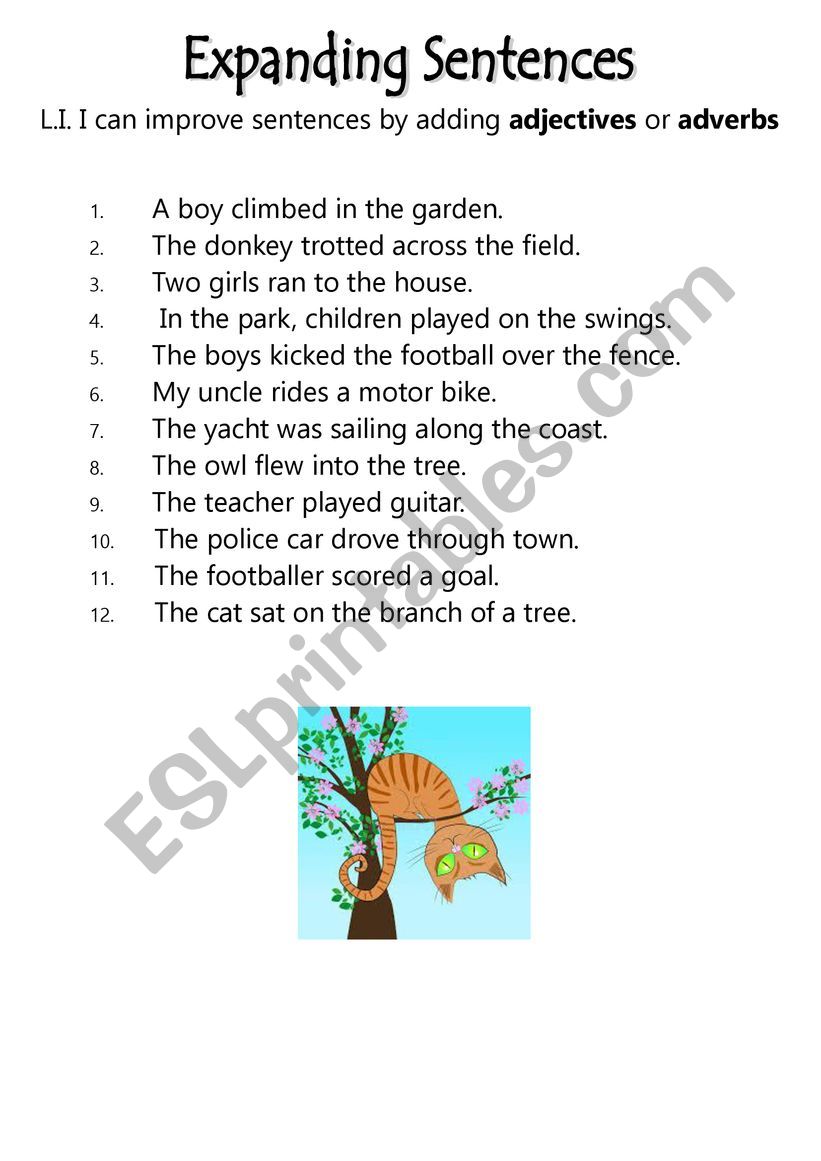 Expanding And Combining Sentences Worksheets
