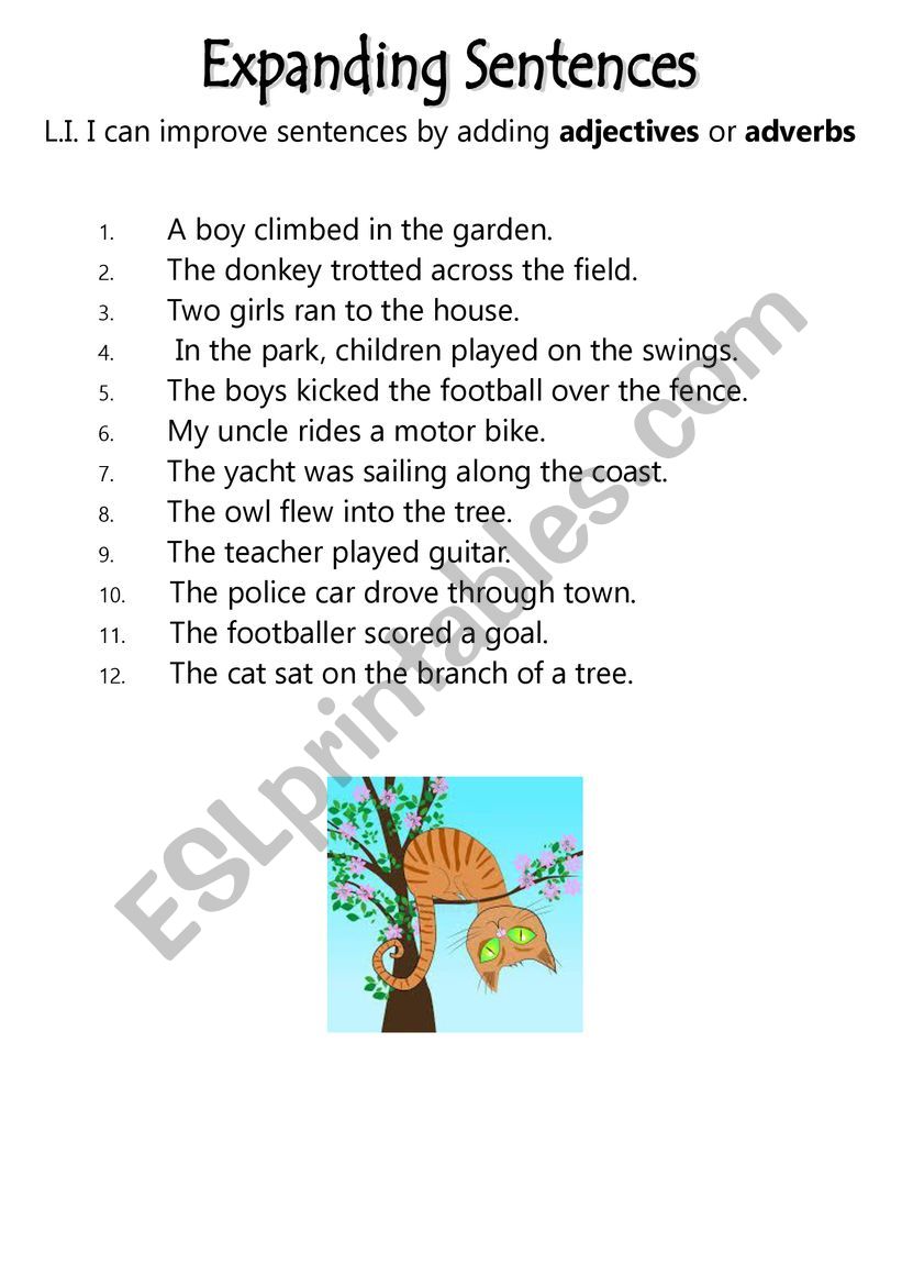 Expanding Sentences Worksheet 2nd Grade