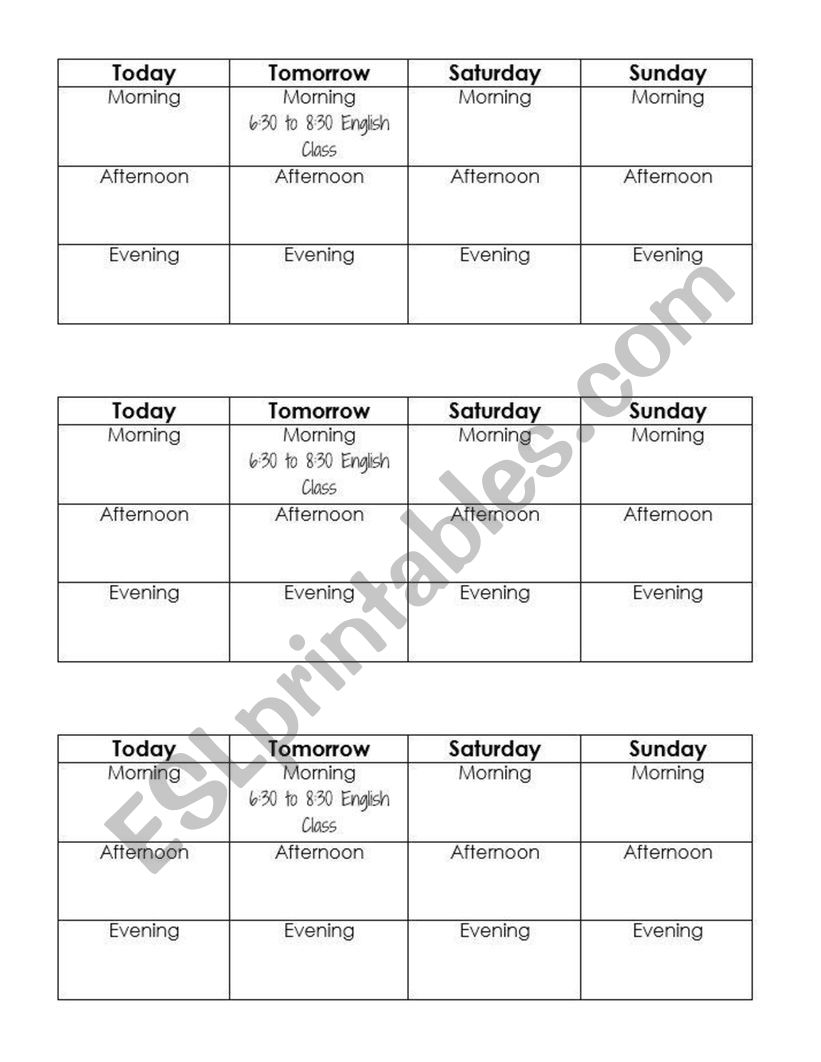 Making plans  worksheet