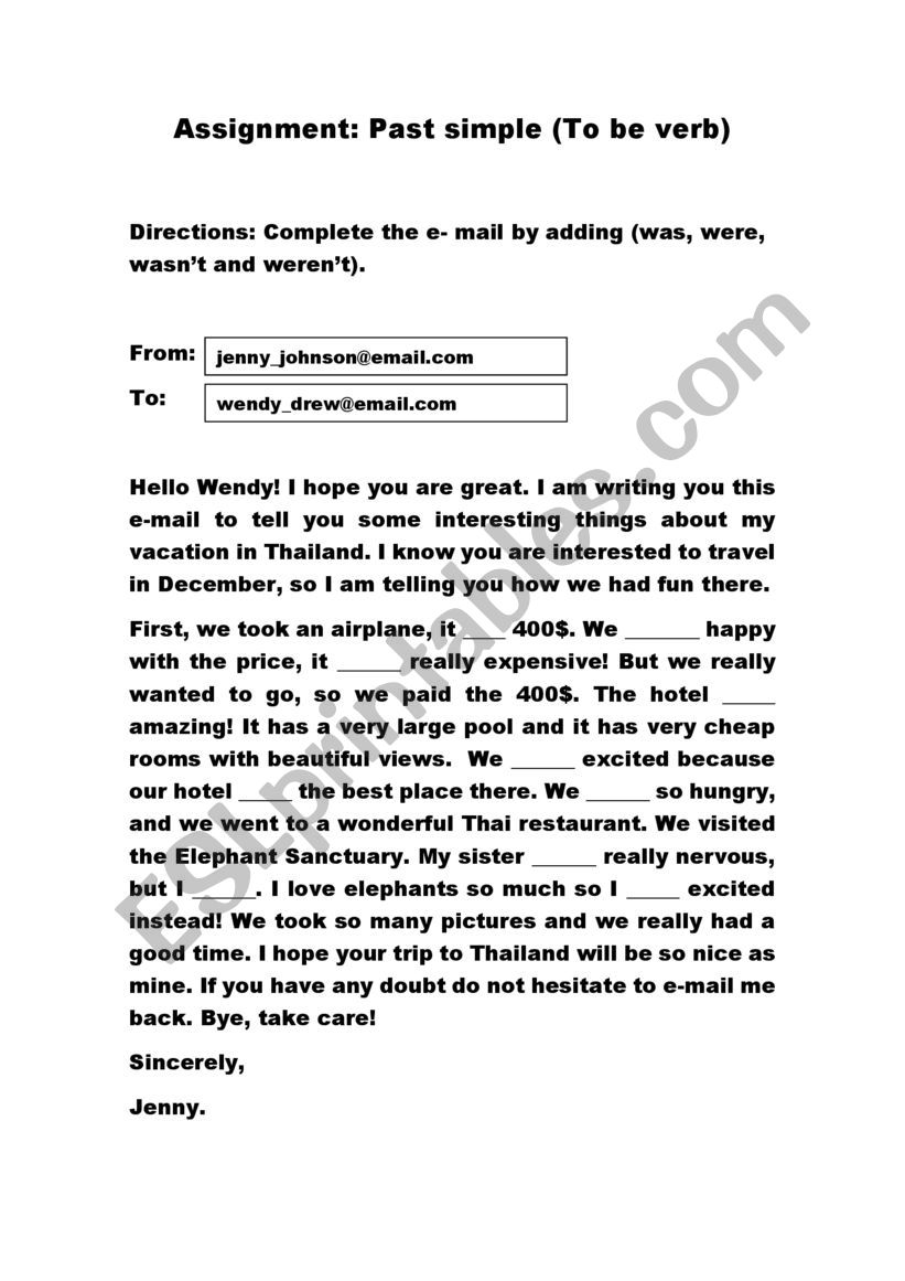 Past Simple Worksheet worksheet