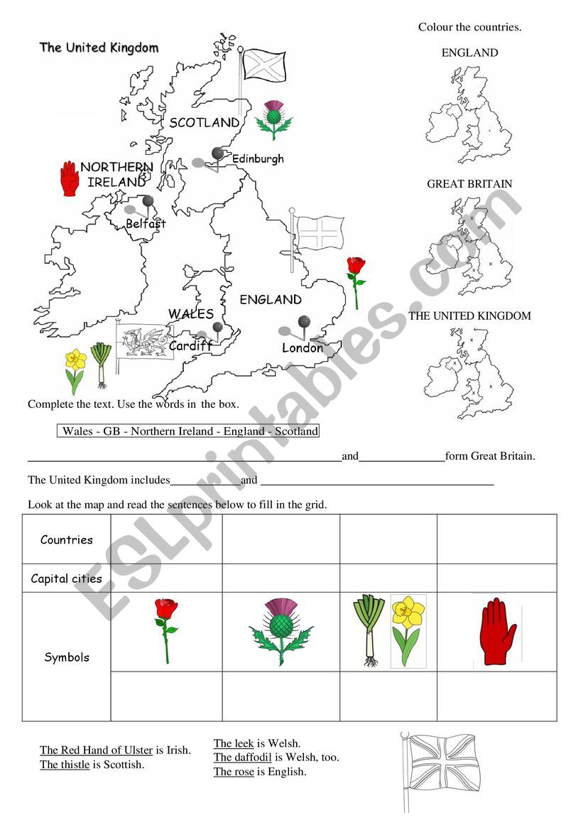 The United Kingdom worksheet