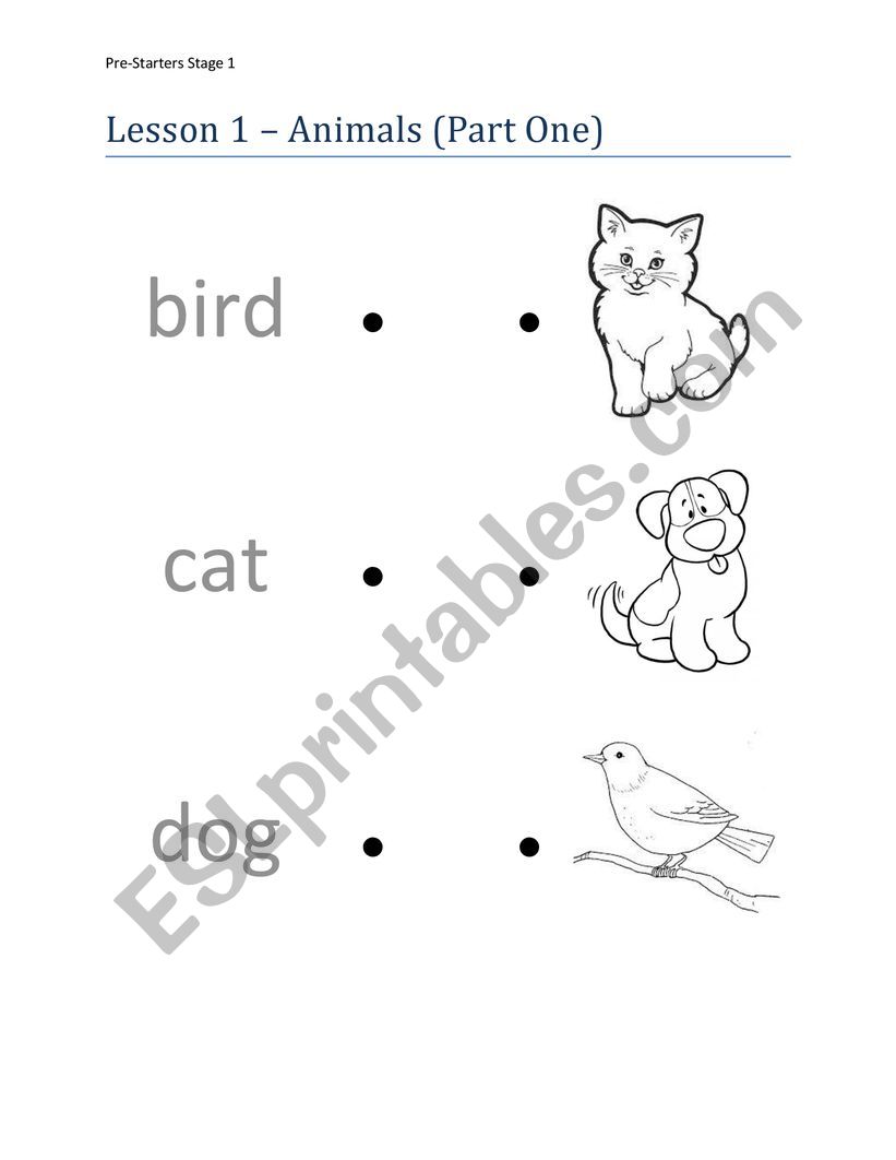 Animals Matching worksheet