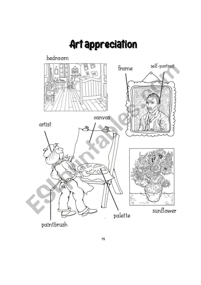 Art Vocabularies worksheet