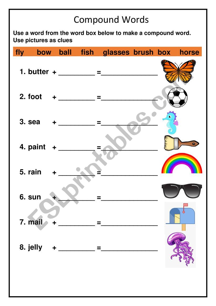 compound words worksheet