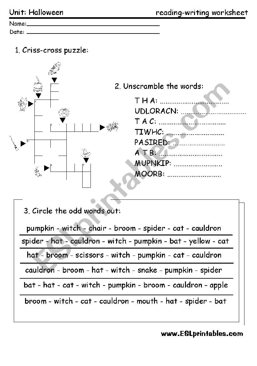 Halloween worksheet worksheet