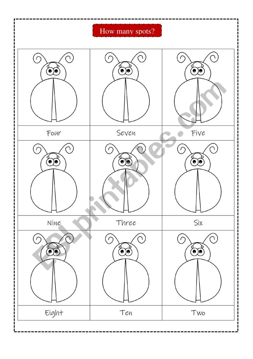 How many spots? worksheet