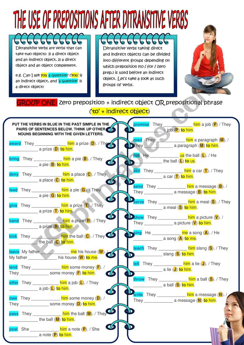 THE USE OF PREPOSITIONS AFTER DITRANSITIVE VERBS