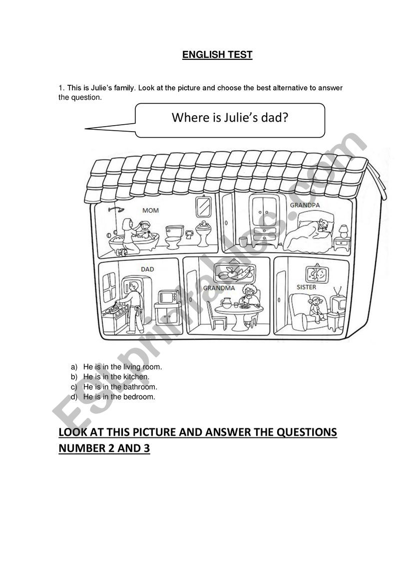 MULTIPLE CHOICE TEST worksheet