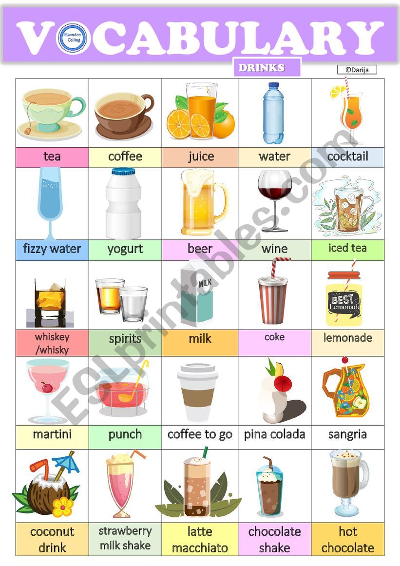 Напитки на английском языке. Drinks Vocabulary. Напитки по английскому 2 класс. Drinks worksheets