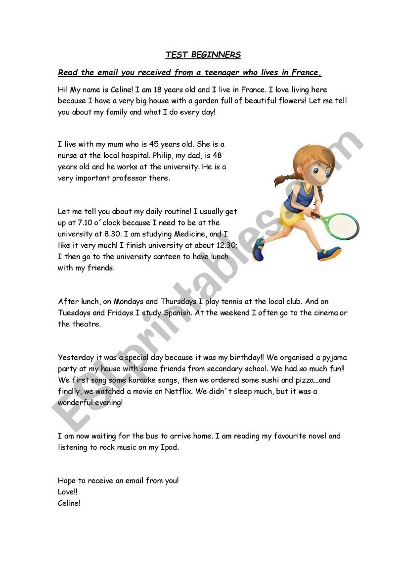 Test A1 Present simple, continuous and Past Simple Revision