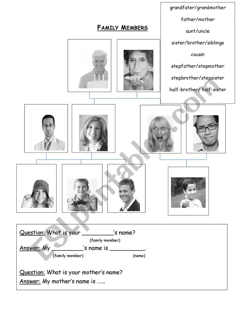 Family worksheet