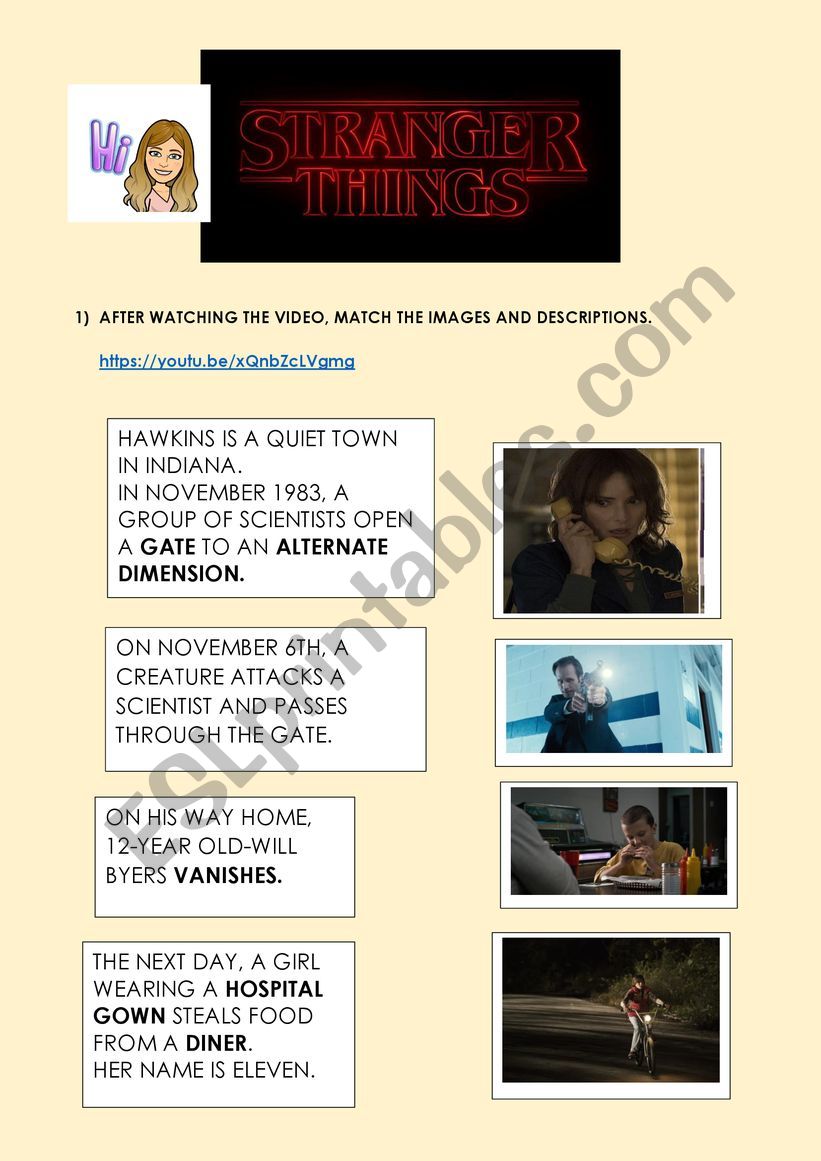 STRANGER THINGS PART 1 worksheet