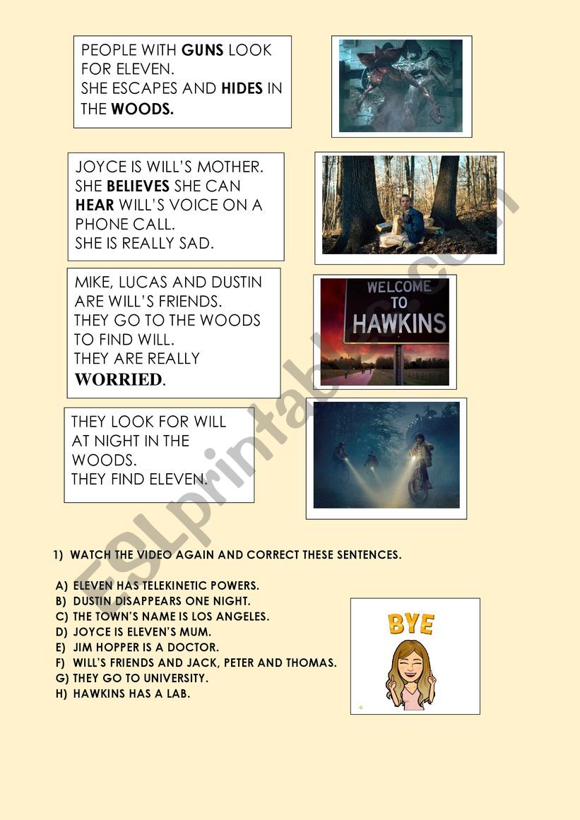 STRANGER THINGS PART 2 worksheet