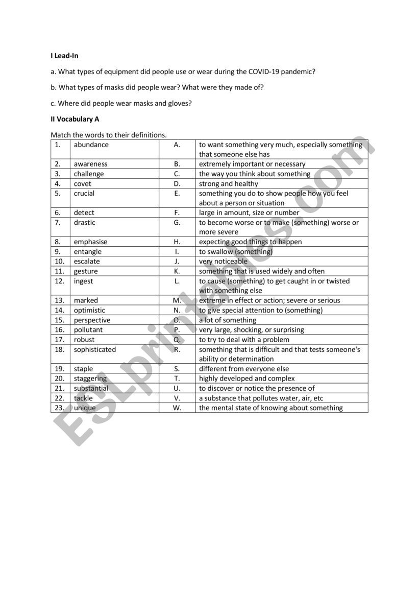 More Masks than Jellyfish?! worksheet