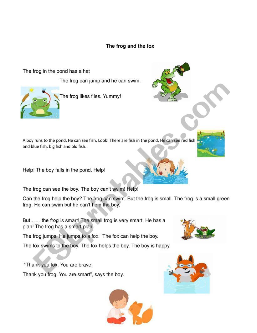 The frog and fox worksheet