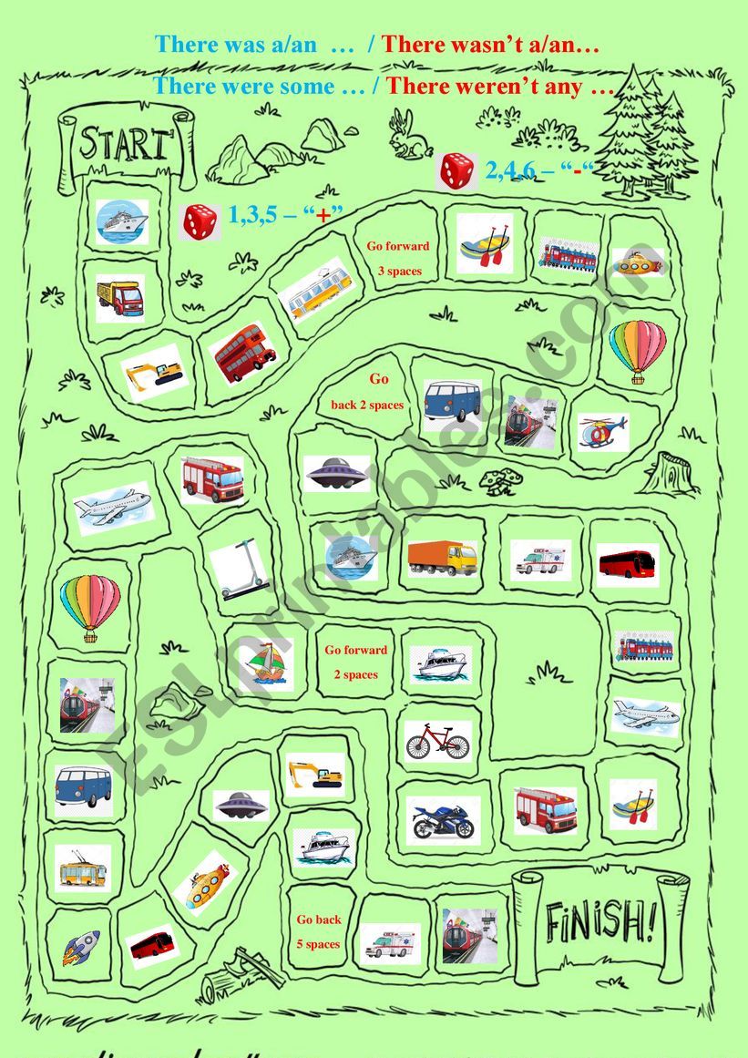 Vehicles (boardgame) worksheet