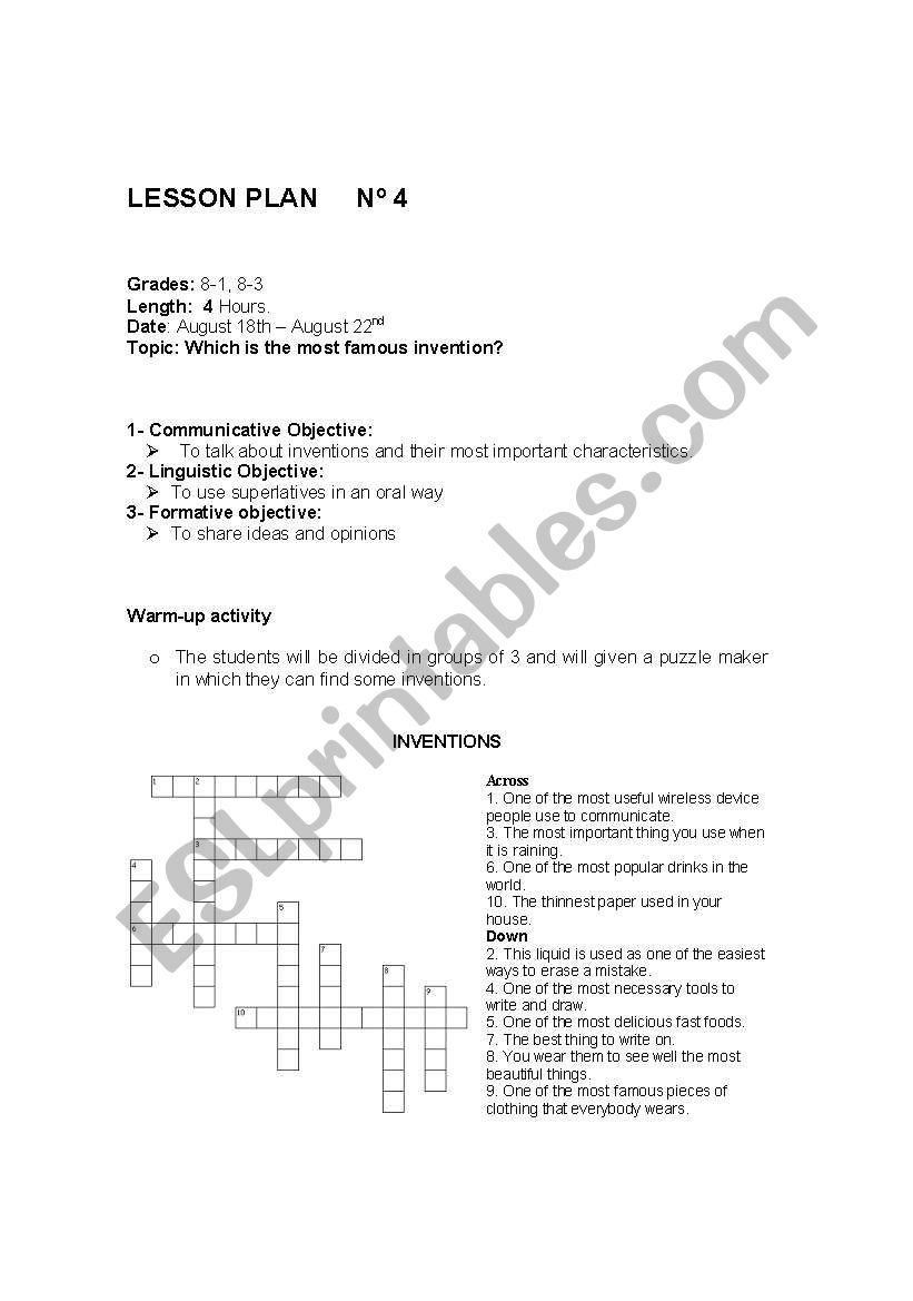 lesson plan worksheet