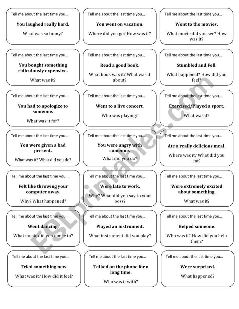 English Activity worksheet