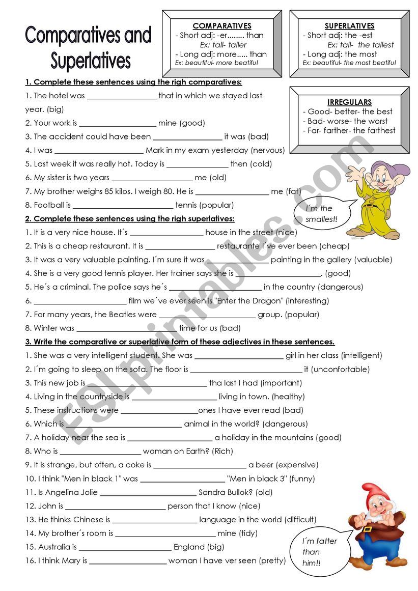 Comparatives and Superlatives!