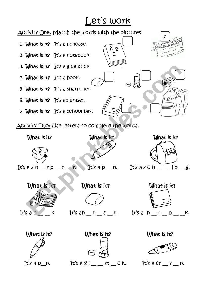 What is it? worksheet