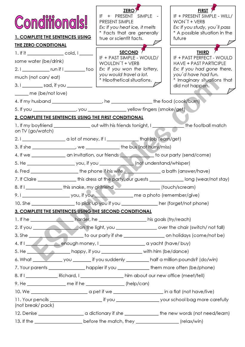 Conditional worksheet