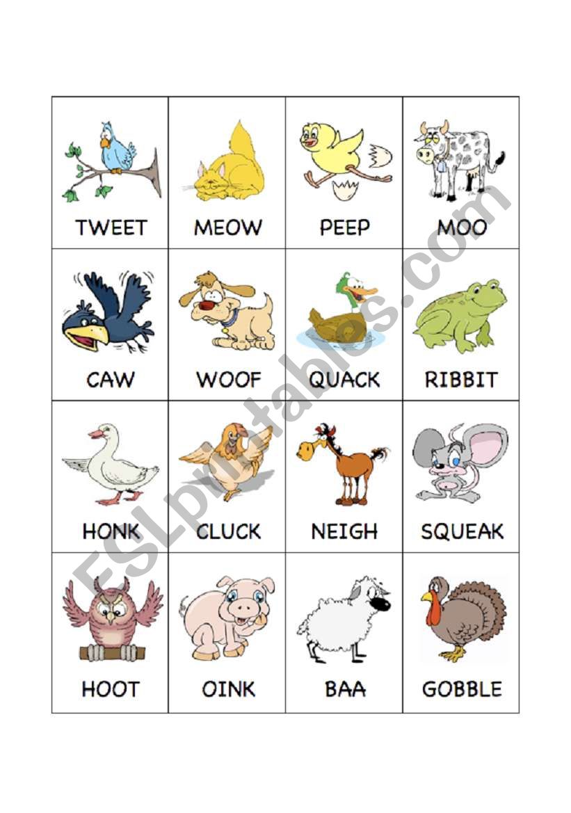 Barnyard Animal Flashcards 2 worksheet