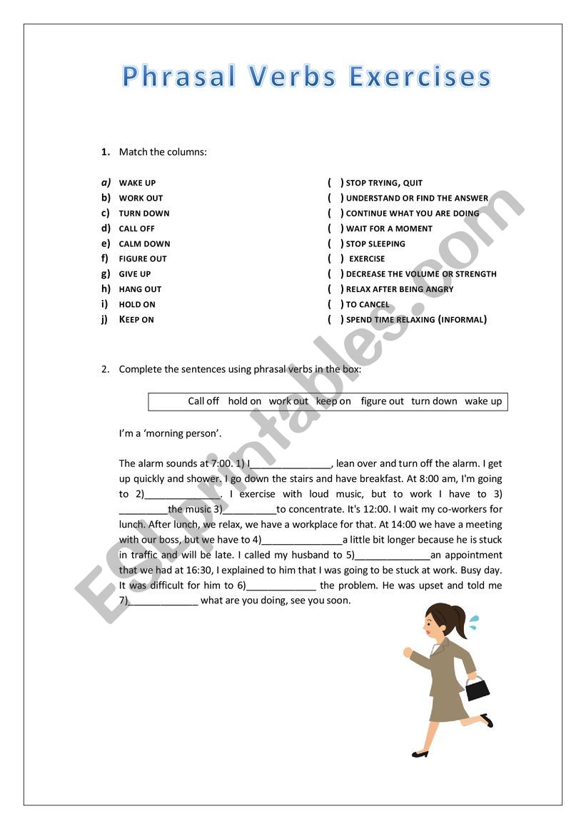 Phrasal Verbs worksheet