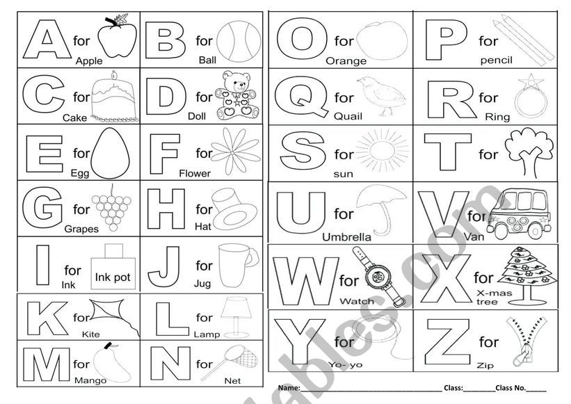 Alphabet coloring - ESL worksheet by joyeej85