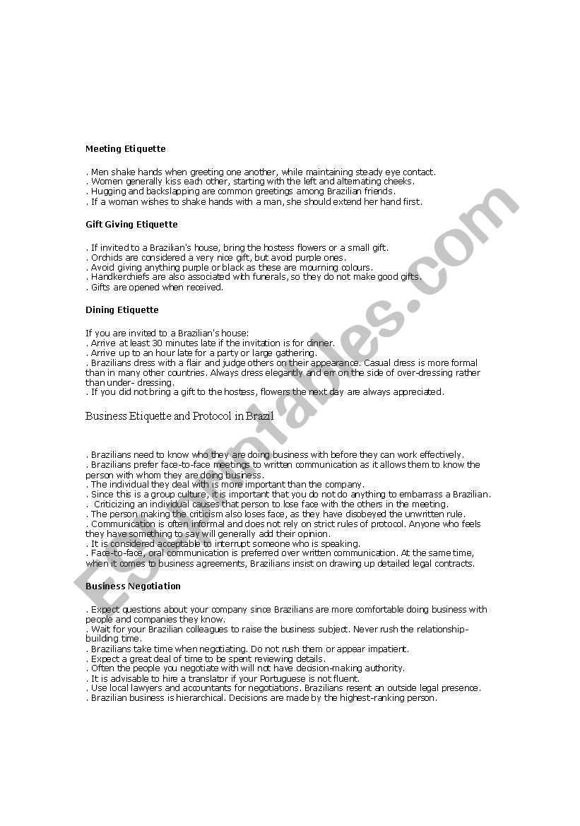 business etique  worksheet