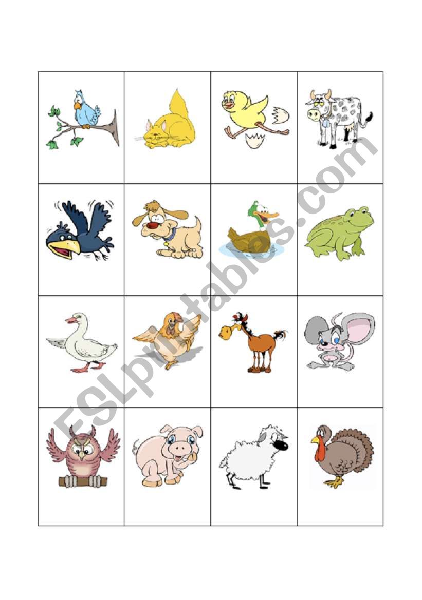 Barnyard Animal Flashcards 3 worksheet