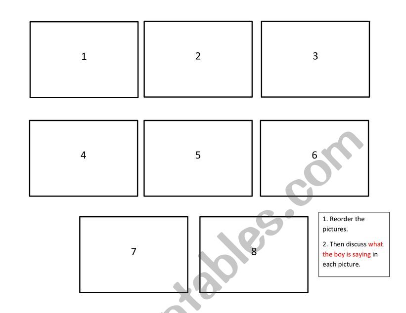 Matching story worksheet