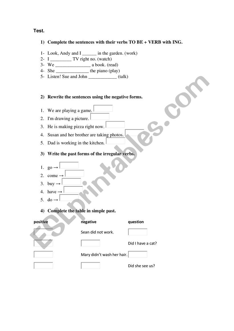 Review for adults. worksheet