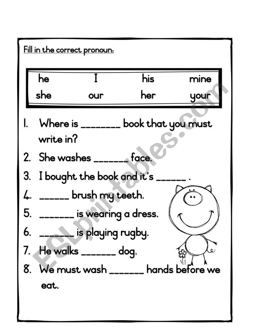 Pronouns ESL Worksheet By Yvon16