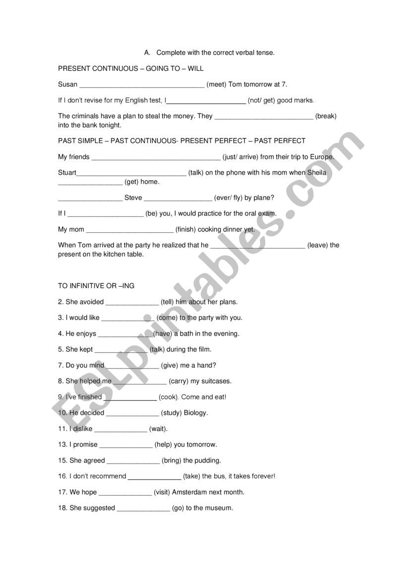 revision 4th worksheet