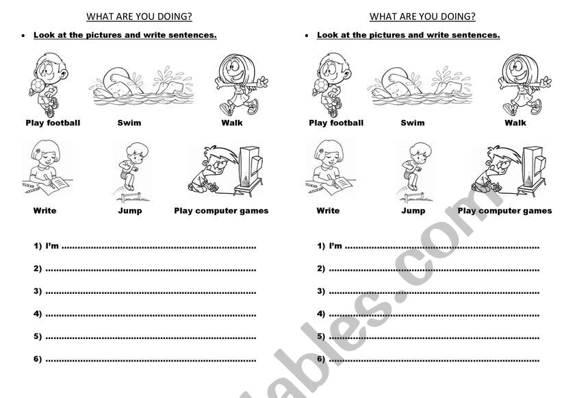 WHAT ARE YOU DOING? worksheet
