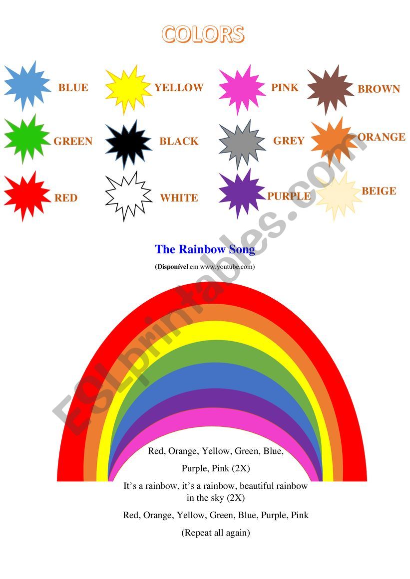 COLORS worksheet