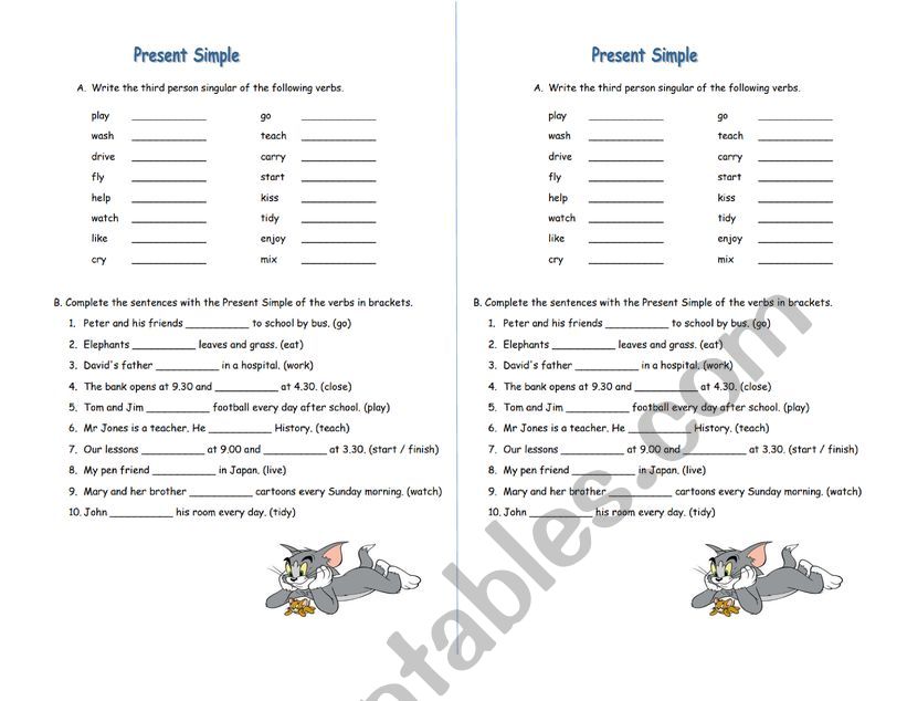 Simple present quiz worksheet
