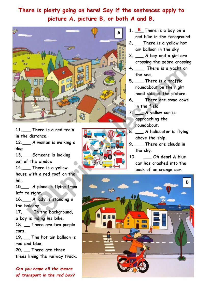 Picture description exercise. worksheet