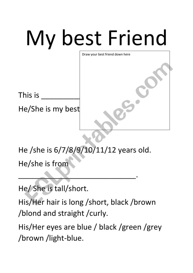 MY BEST FRIEND worksheet